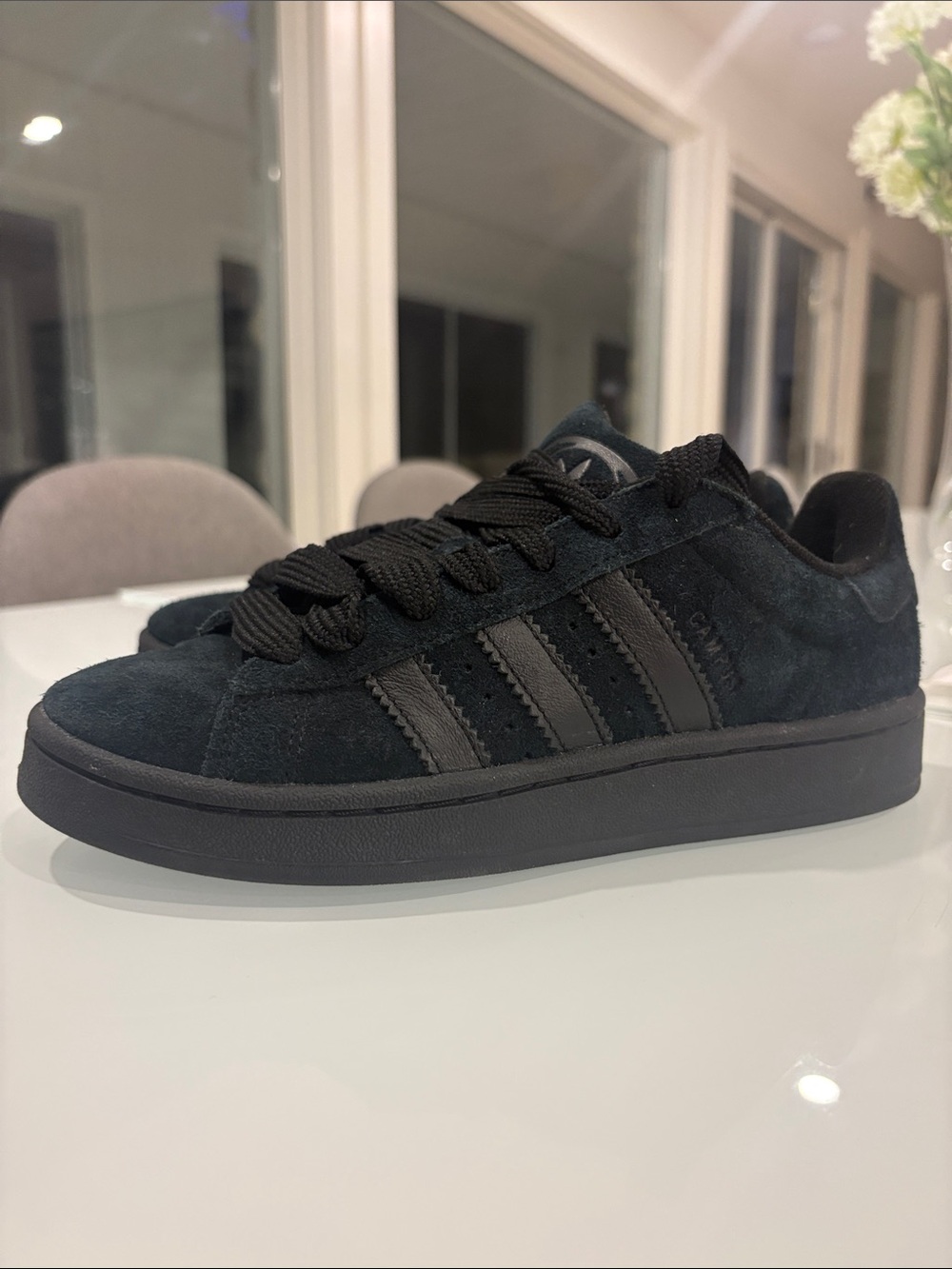 adidas Black Suede Campus Men's Sneakers - Size 6